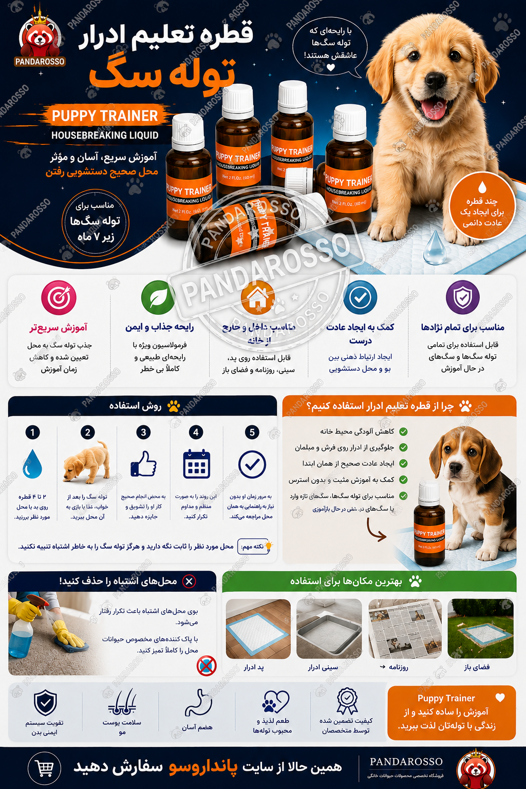 قطره تعلیم ادرار توله سگ