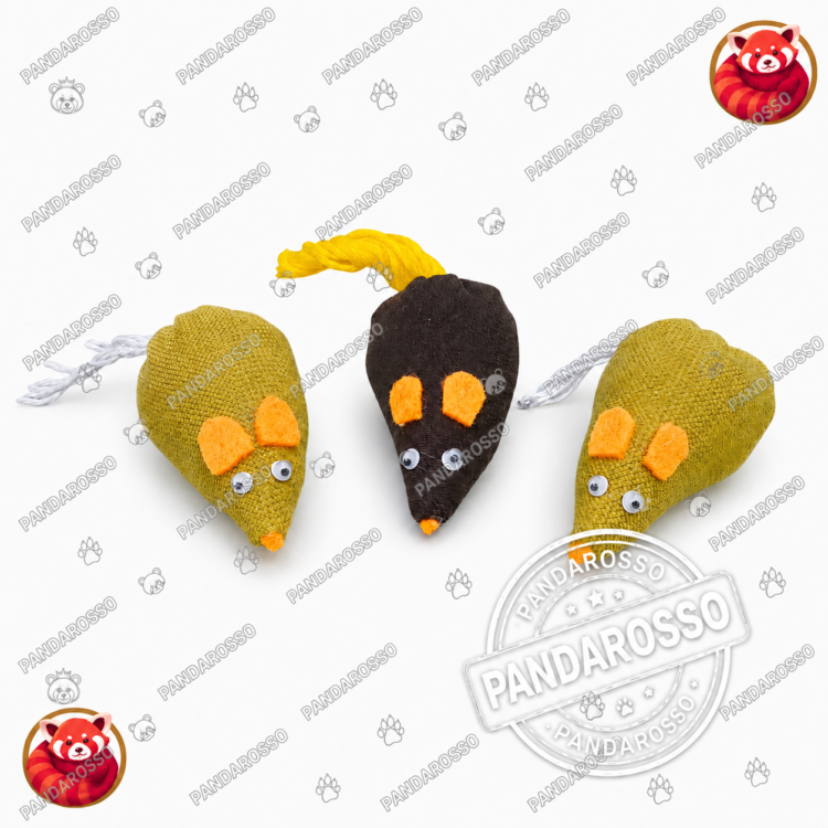 موش پارچه‌ای گربه با چشم متحرک