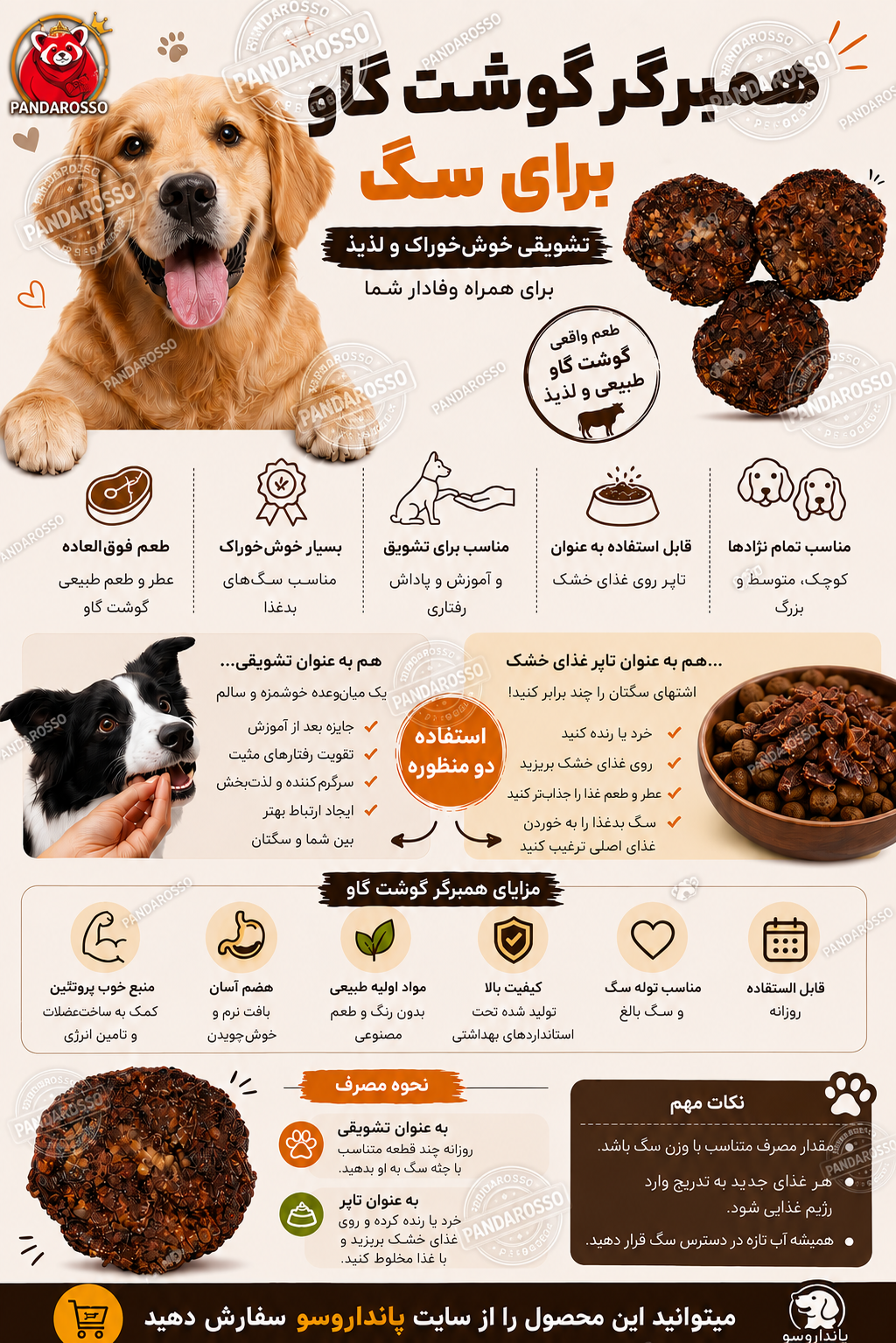 همبرگر گوشت گاو