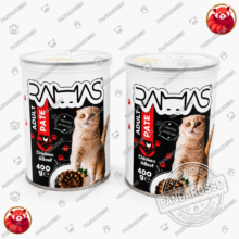 کنسرو گربه راماس مدل PATE طعم مرغ و گوشت وزن 400 گرم