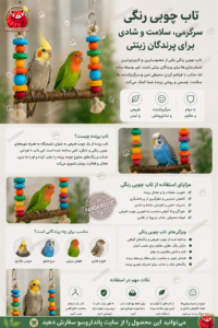 بازی تاب پرندگان مدل وسط چوب‌دار؛ ترکیبی از سرگرمی، تحرک و آرامش برای پرندگان زینتی